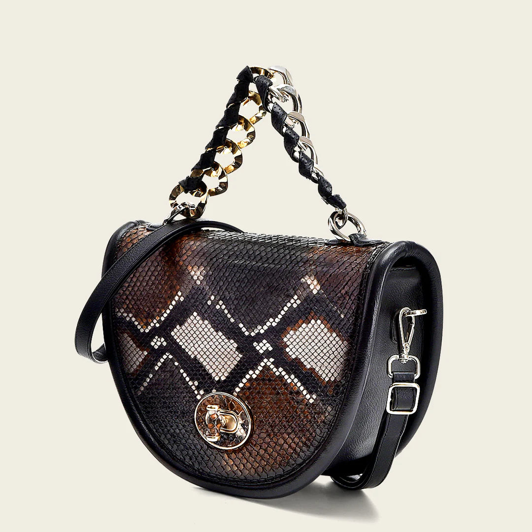 BOD1BPH - Cuadra Black Dress Fashion Python Handbag for Women