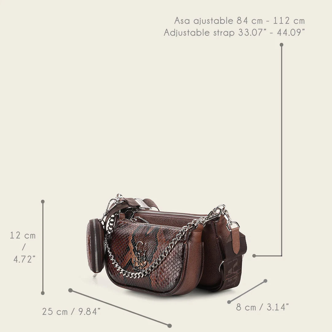 BOD1OPM - Cuadra Honey Casual Fashion Python Crossbody for Women