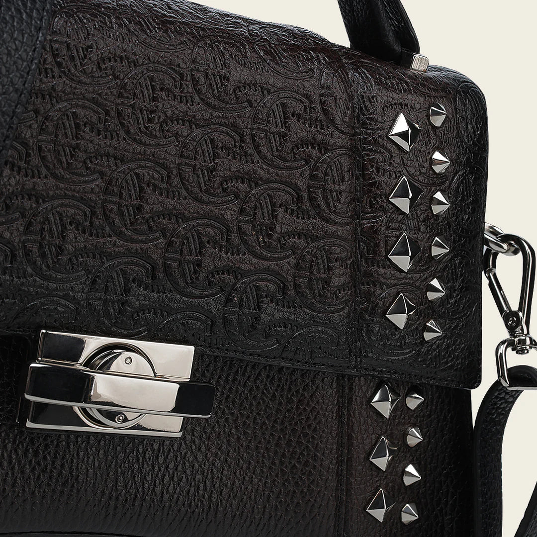 BOD1PRS - Cuadra chocolate leather shoulder bag for women