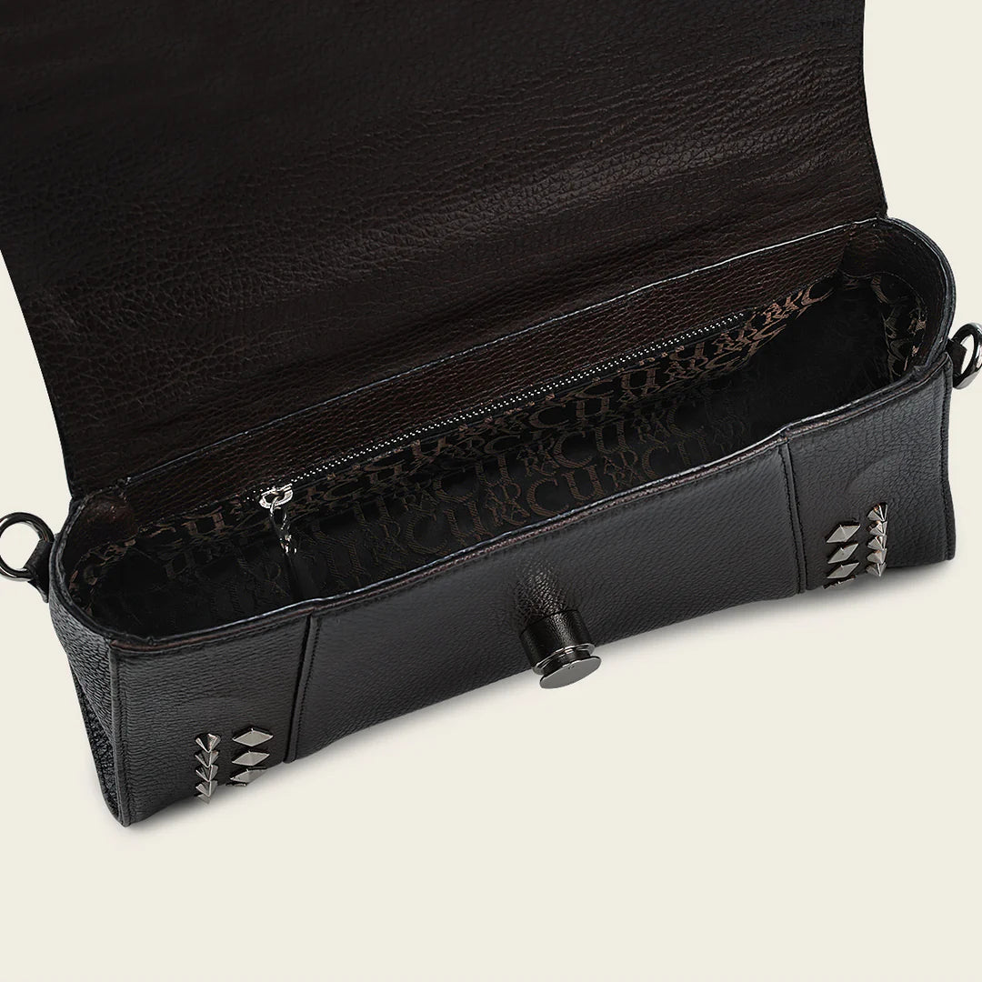BOD1PRS - Cuadra chocolate leather shoulder bag for women