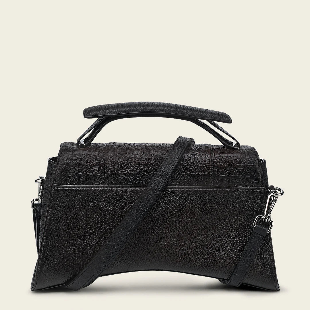 BOD1PRS - Cuadra chocolate leather shoulder bag for women