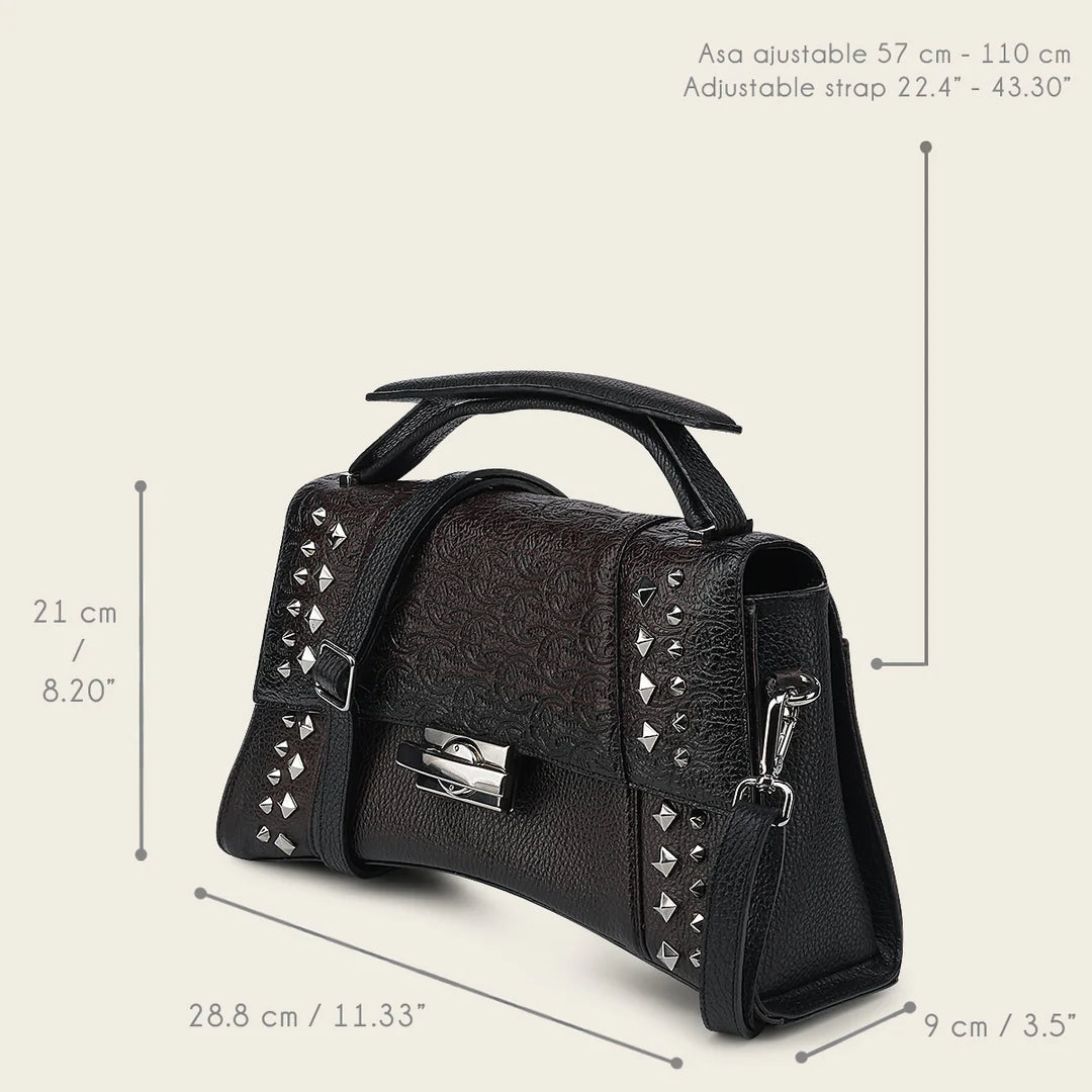 BOD1PRS - Cuadra chocolate leather shoulder bag for women
