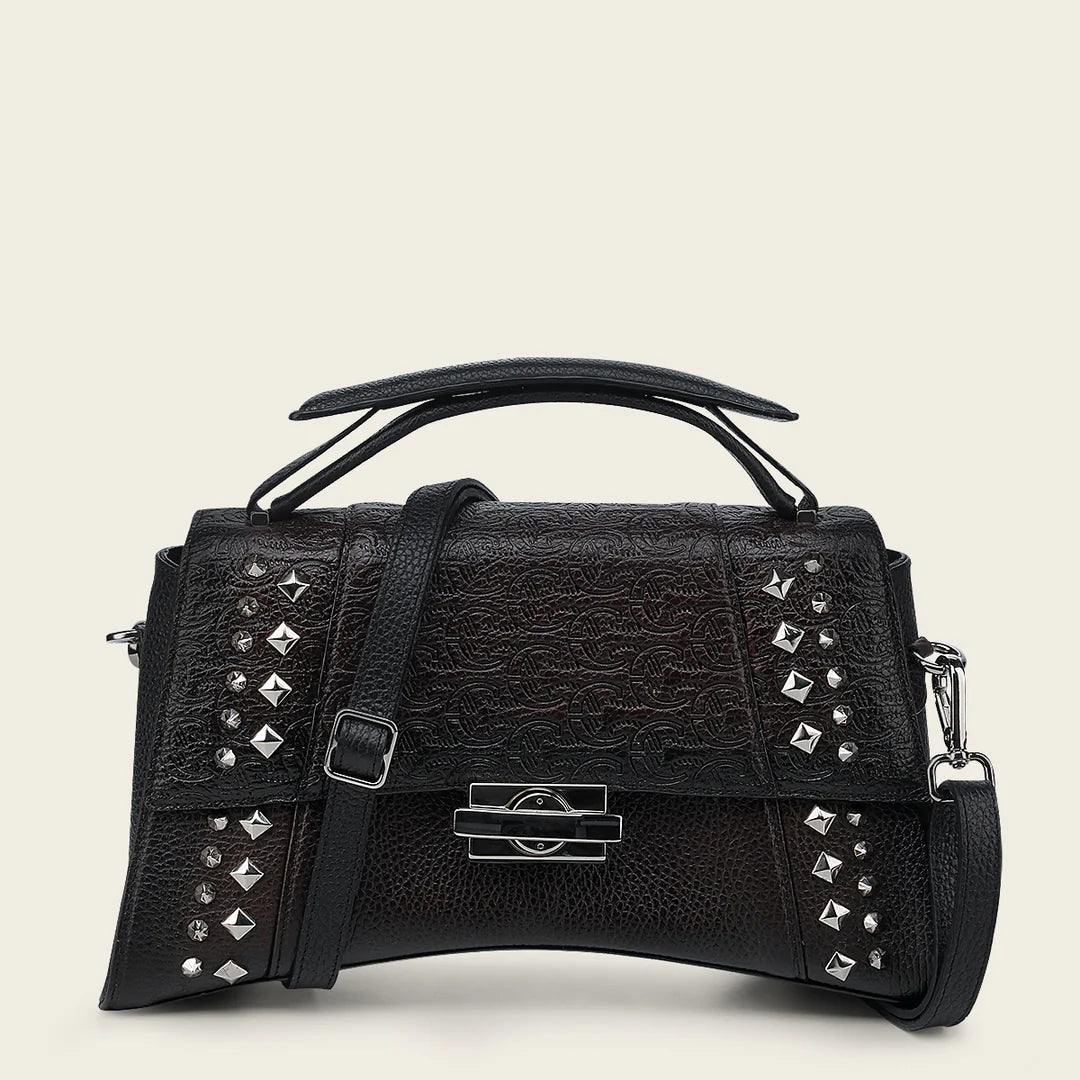 BOD1PRS - Cuadra chocolate leather shoulder bag for women