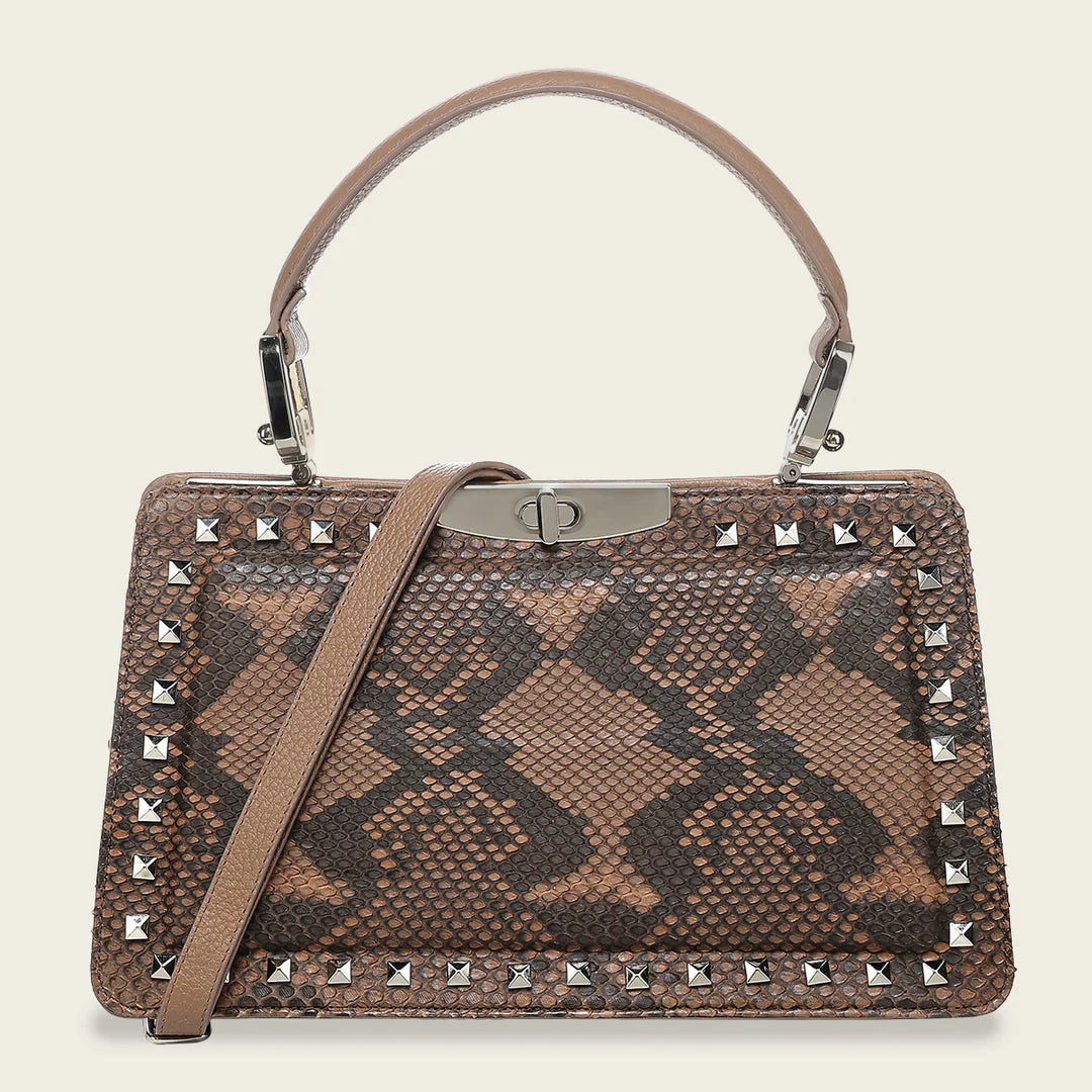 BOD1TPH - Cuadra Brown Casual Fashion Python Handbag for Women