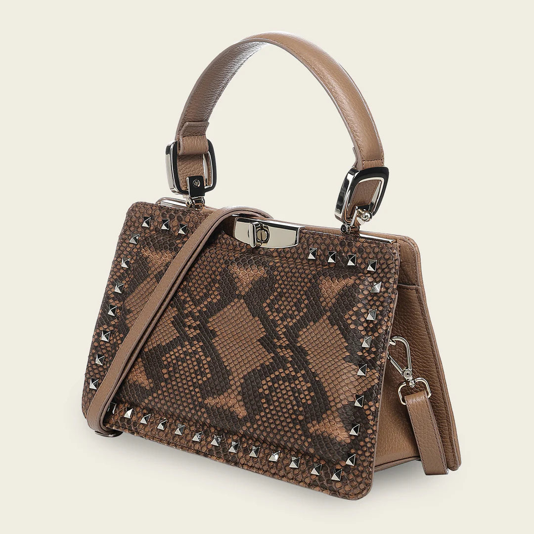 BOD1TPH - Cuadra Brown Casual Fashion Python Handbag for Women