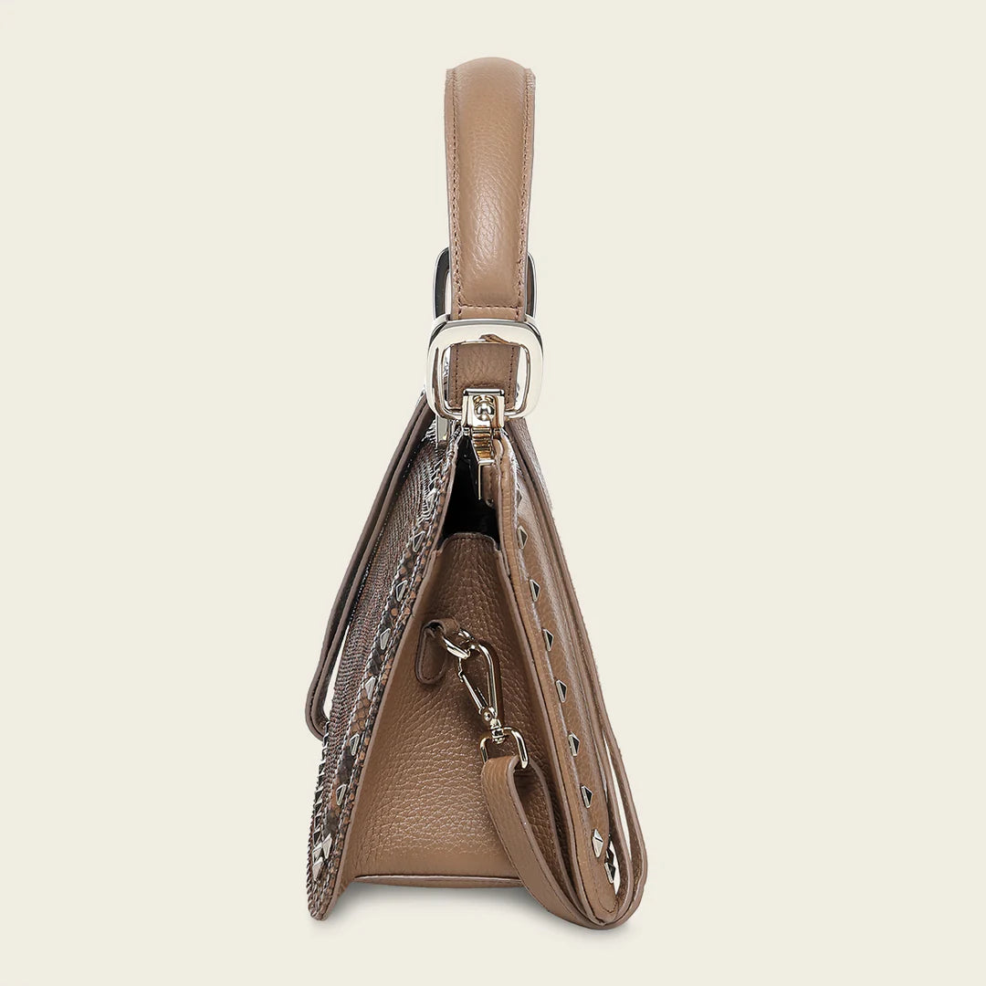 BOD1TPH - Cuadra Brown Casual Fashion Python Handbag for Women