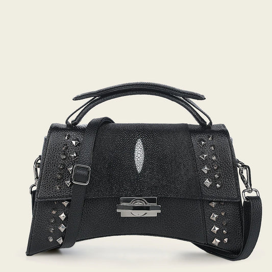 BOD1VMA - Cuadra Black Dress Fashion Stingray Totebag for Women