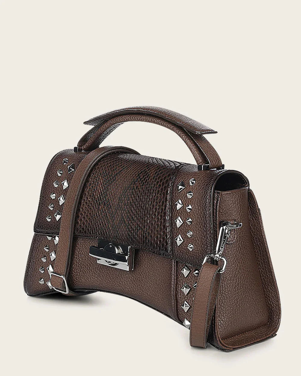 BOD1VPH - Cuadra brown python skin shoulder bag for women