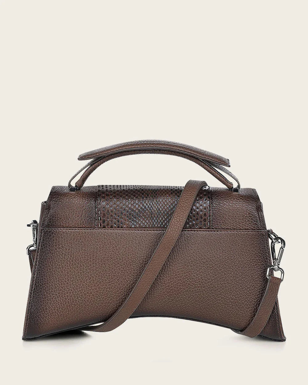 BOD1VPH - Cuadra brown python skin shoulder bag for women