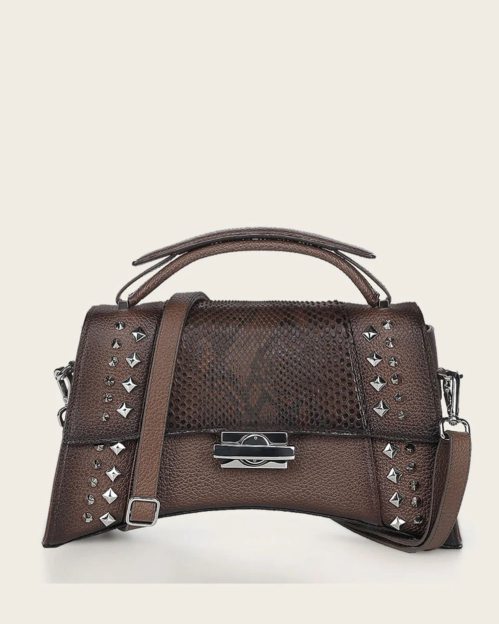 BOD1VPH - Cuadra brown python skin shoulder bag for women