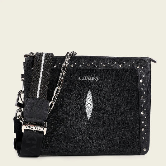 BOD1YMA - Cuadra black dress fashion stingray totebag for women