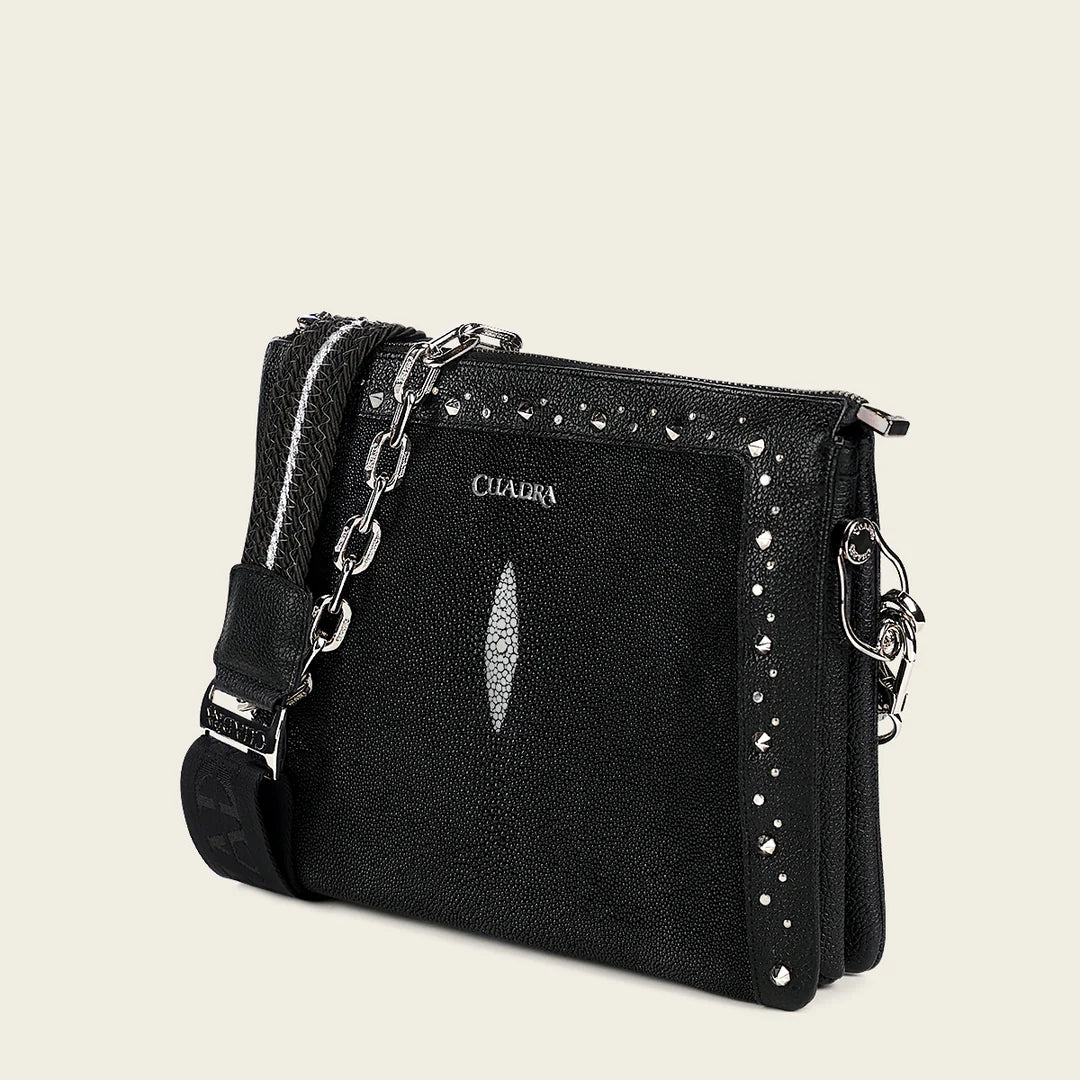 BOD1YMA - Cuadra Black Dress Fashion Stingray Totebag for Women
