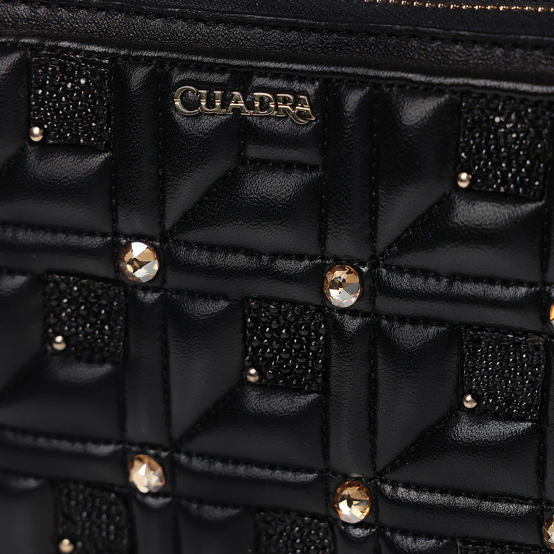 BOD2BMA - Cuadra Black Dress Fashion Stingray Shoulder Bag for Women