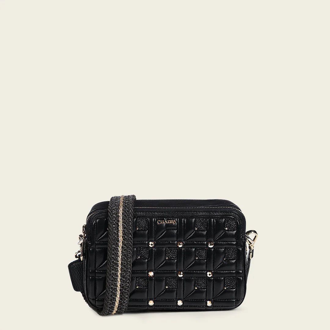 BOD2BMA - Cuadra Black Dress Fashion Stingray Shoulder Bag for Women