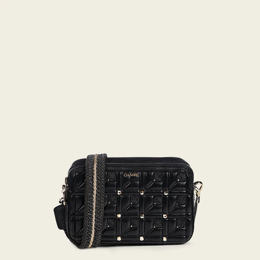 BOD2BMA - Cuadra Black Dress Fashion Stingray Shoulder Bag for Women