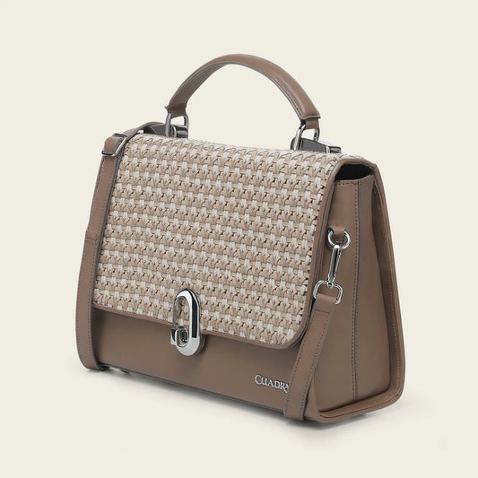 BOD2KRS - Cuadra almond fashion leather tote bag for women