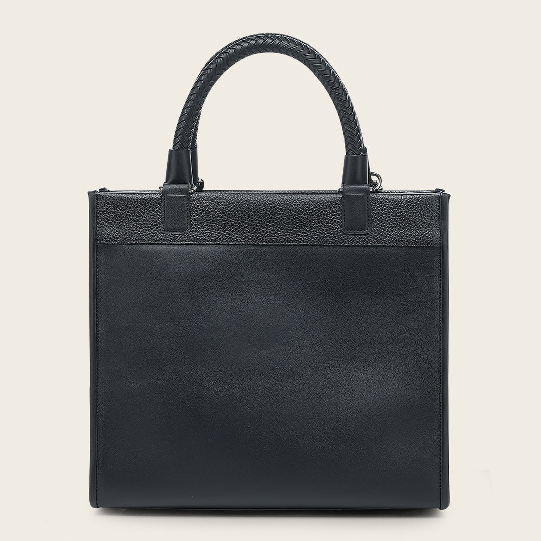 BOD2MRS - Cuadra black fashion leather tote bag for women