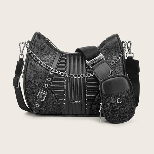 BOD3DMA - Cuadra black dress fashion stingray leather purse for women