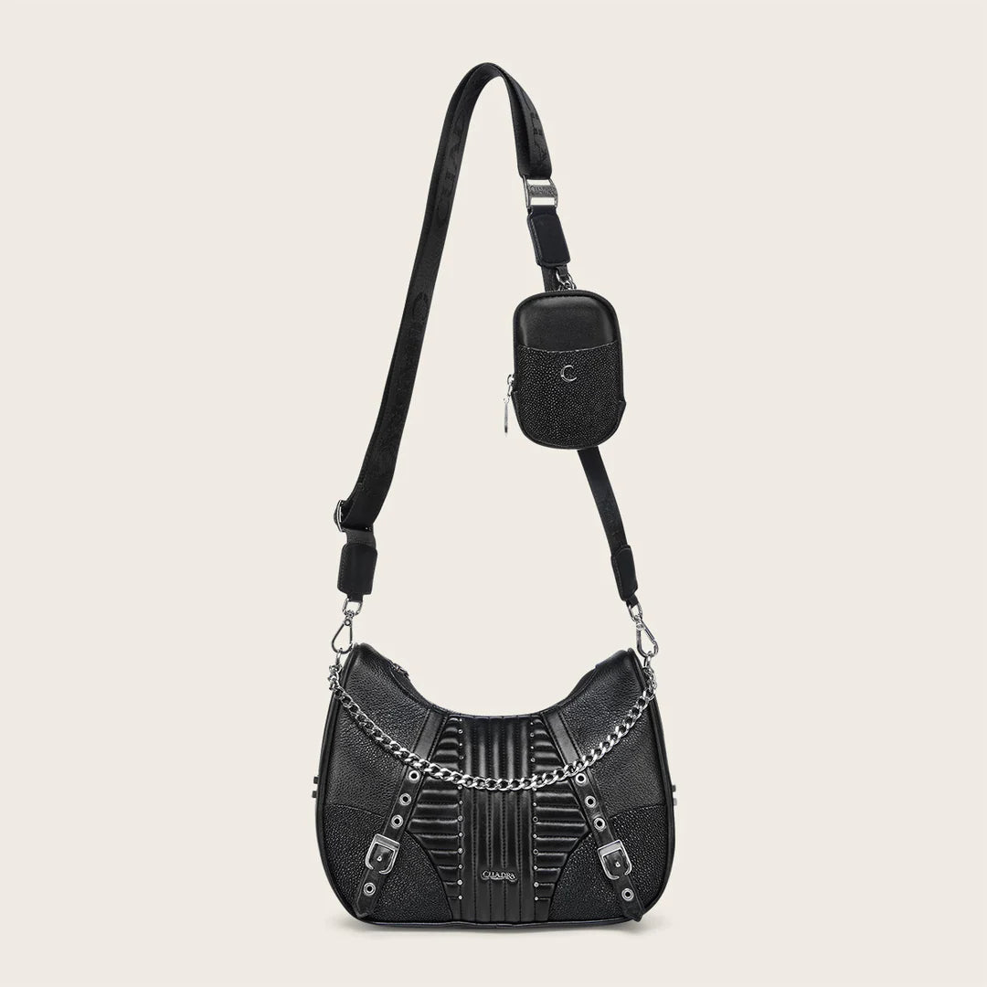 BOD3DMA - Cuadra black dress fashion stingray leather purse for women