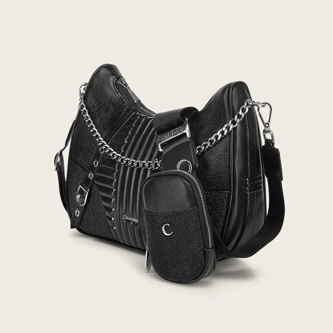 BOD3DMA - Cuadra black dress fashion stingray leather purse for women