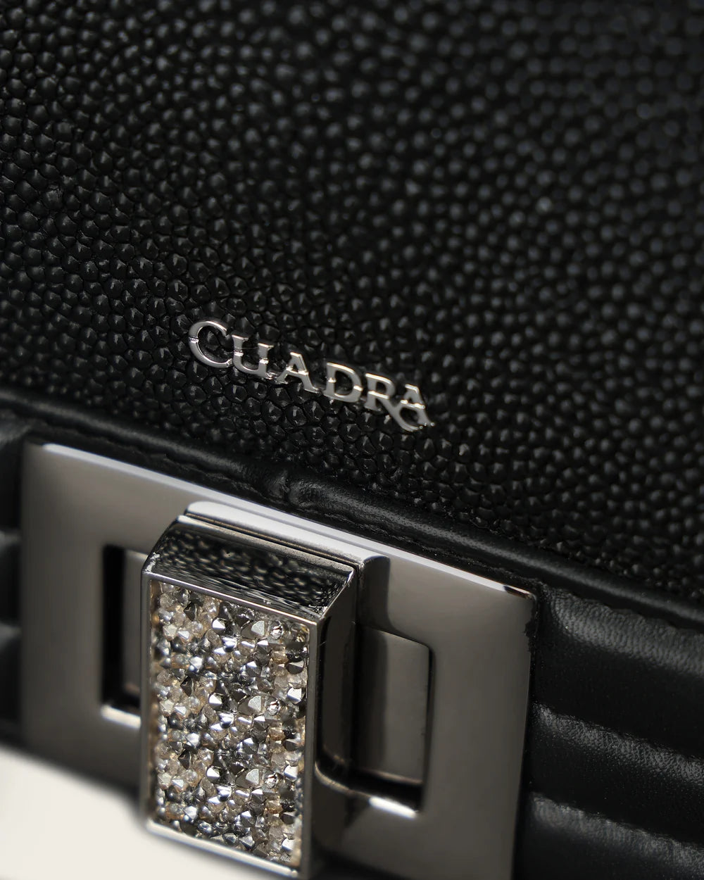 BOD3EMA - Cuadra Black Stingray Crystal Shoulder Bag for Women