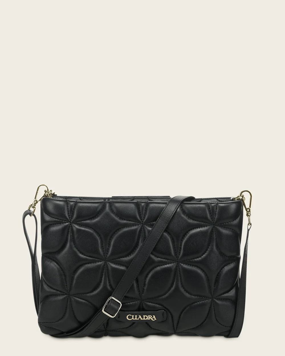BOD3NMA - Cuadra Black Quilted Stingray Crossbody Bag for Women