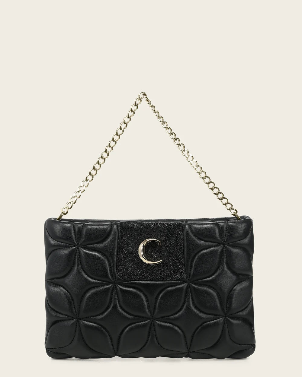 BOD3NMA - Cuadra Black Quilted Stingray Crossbody Bag for Women