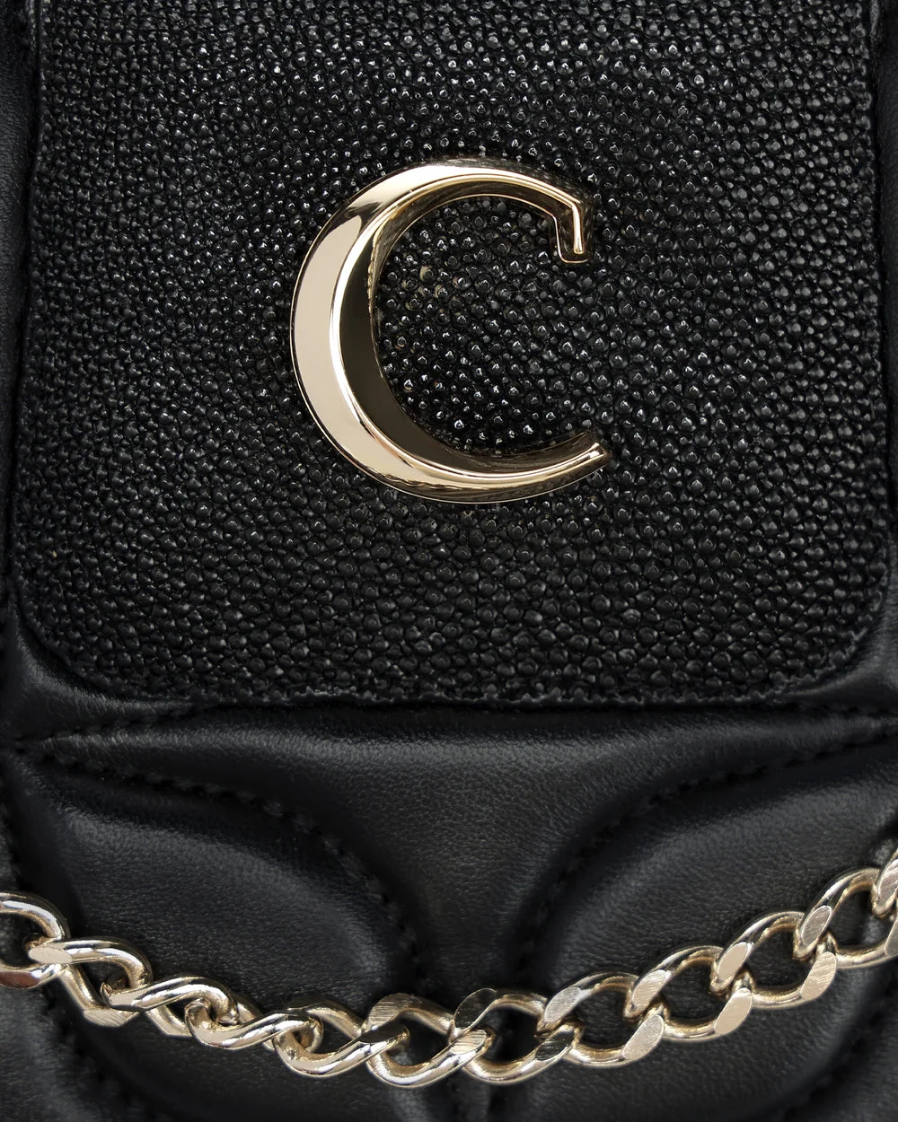 BOD3NMA - Cuadra Black Quilted Stingray Crossbody Bag for Women