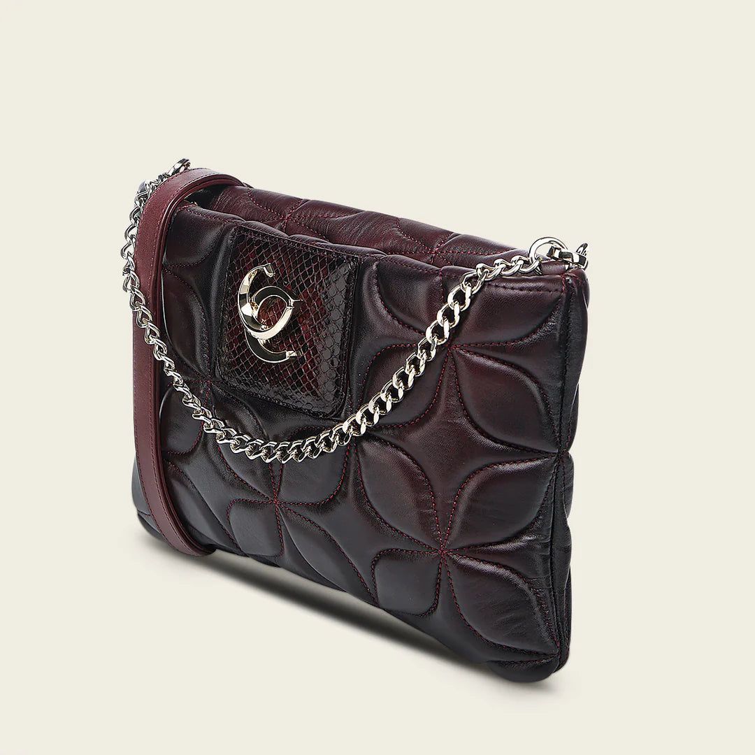 BOD3NPM - Cuadra Wine Dress Fashion Python Skin Purse for Women