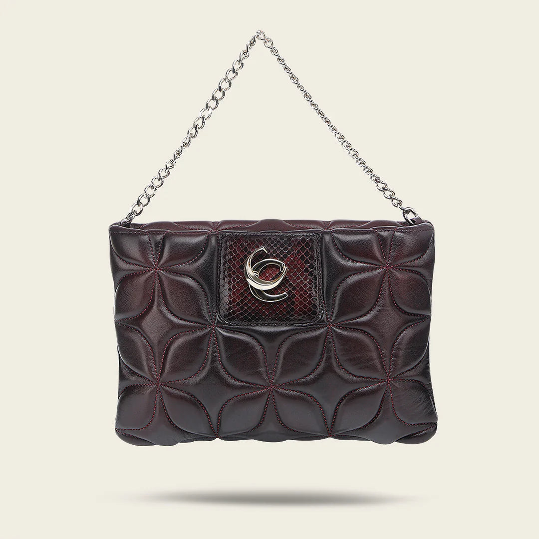 BOD3NPM - Cuadra wine dress fashion python skin purse for women