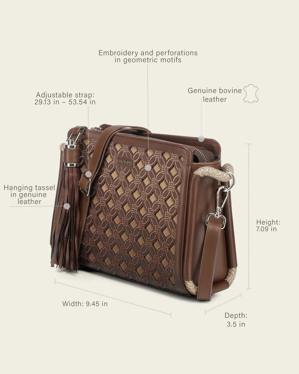 BOD3WRS - Cuadra honey dress fashion cowhide leather purse for women