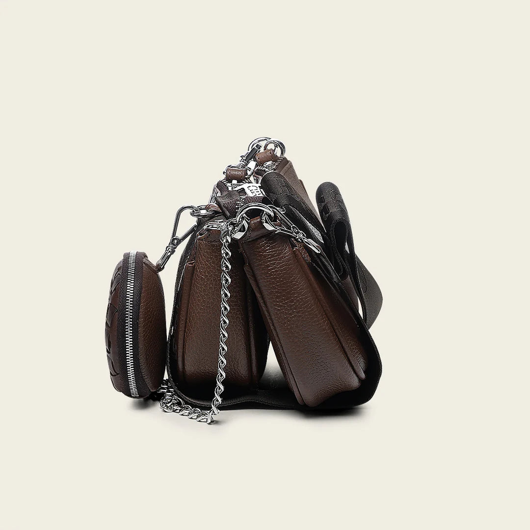 BOD3YRS - Cuadra Brown Casual Fashion Leather Crossbody Bag for Women