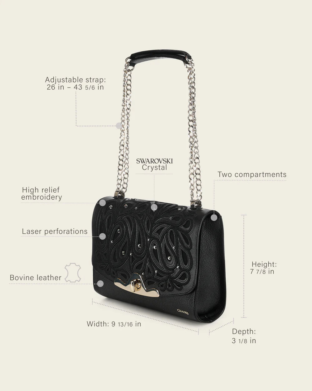 BOD4CRS - Cuadra Black Fashion Leather Tote Bag for Women