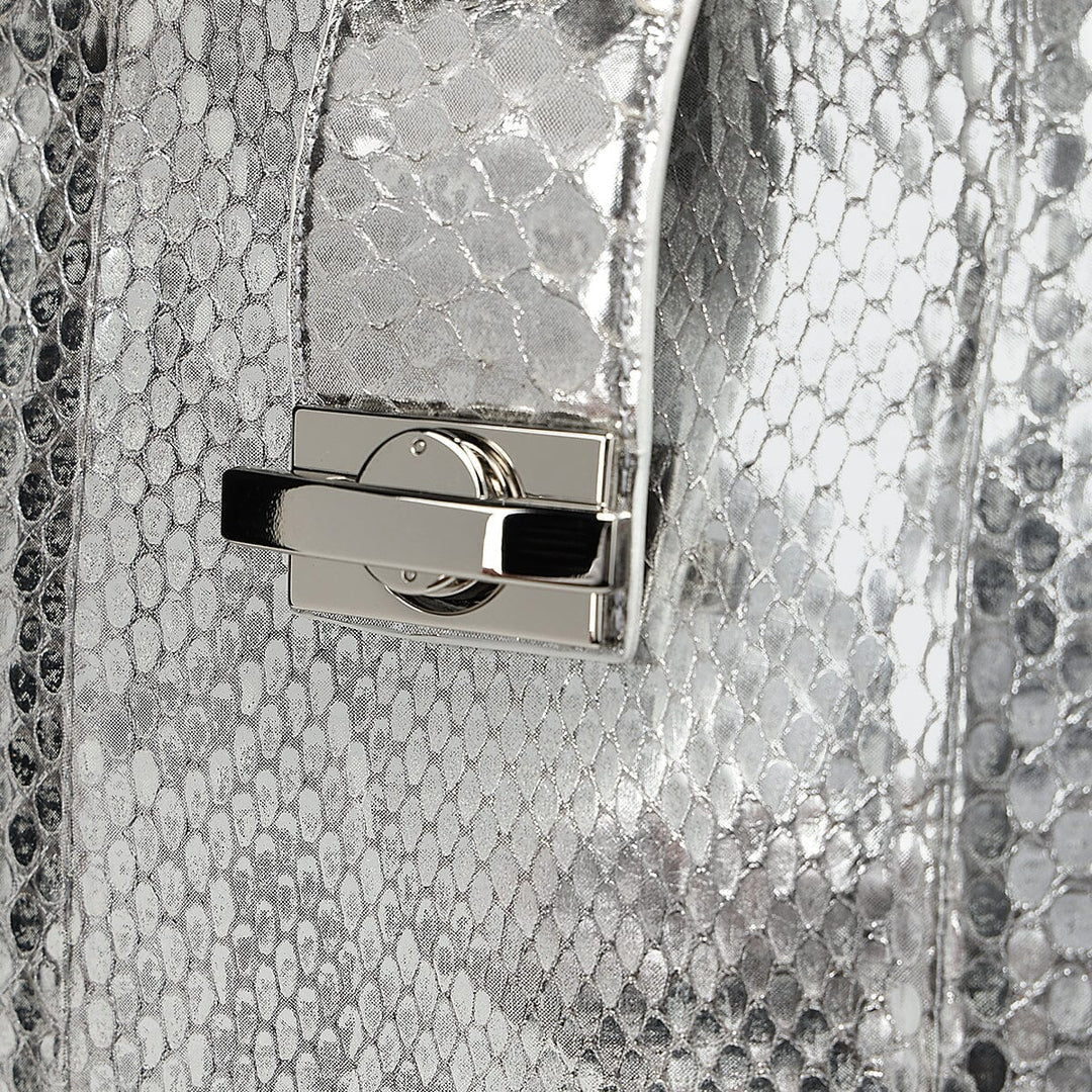 BOD4DPM - Cuadra Silver Fashion Python Skin Tote Bag for Women