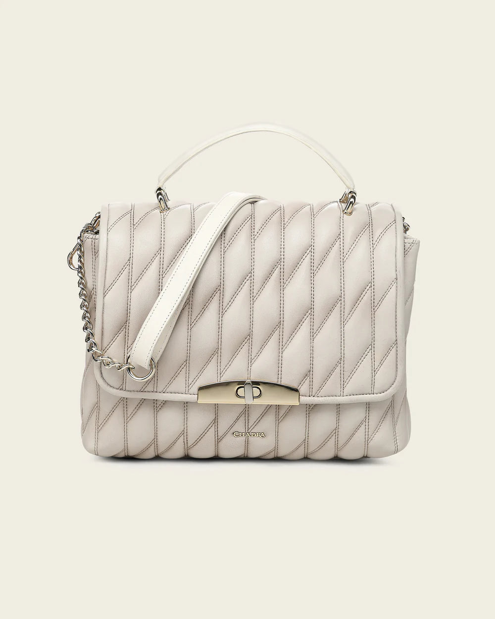 BOD4GCO - Cuadra White Fashion Leather Tote Bag for Women