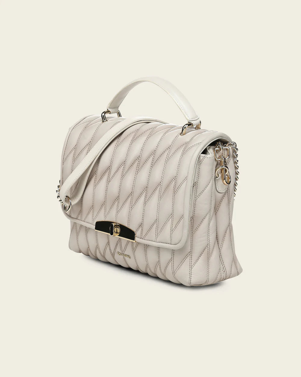 BOD4GCO - Cuadra white fashion leather tote bag for women