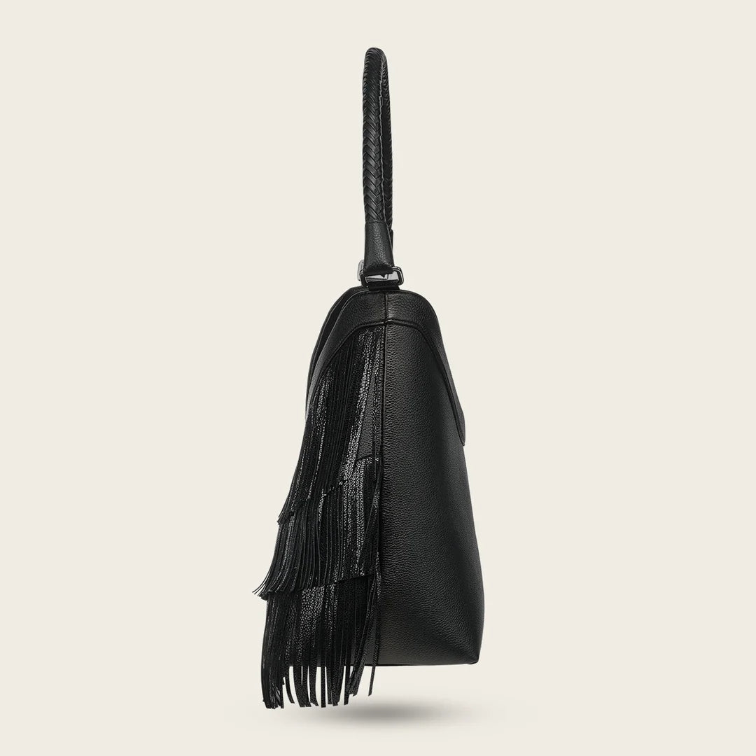 BOD4ZRS - Cuadra black western fringe leather hobo handbag for women