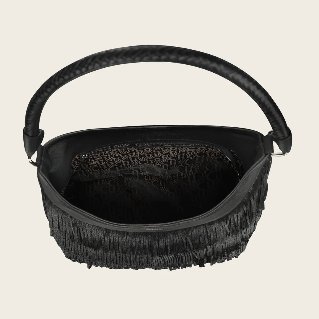 BOD4ZRS - Cuadra black western fringe leather hobo handbag for women