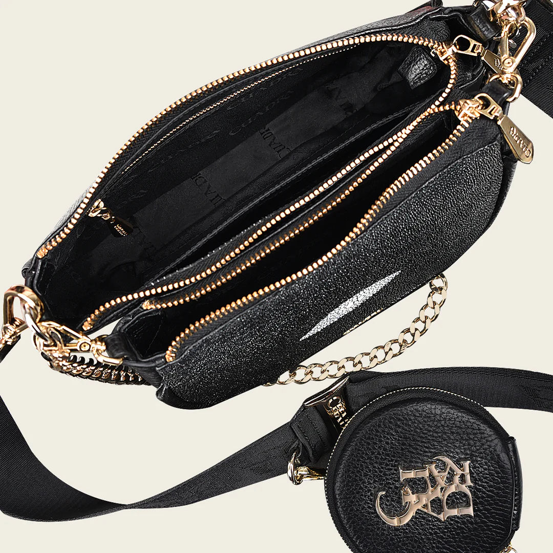 BOD66MA - Cuadra black fashion stingray crossbody bag for women-Kuet.us