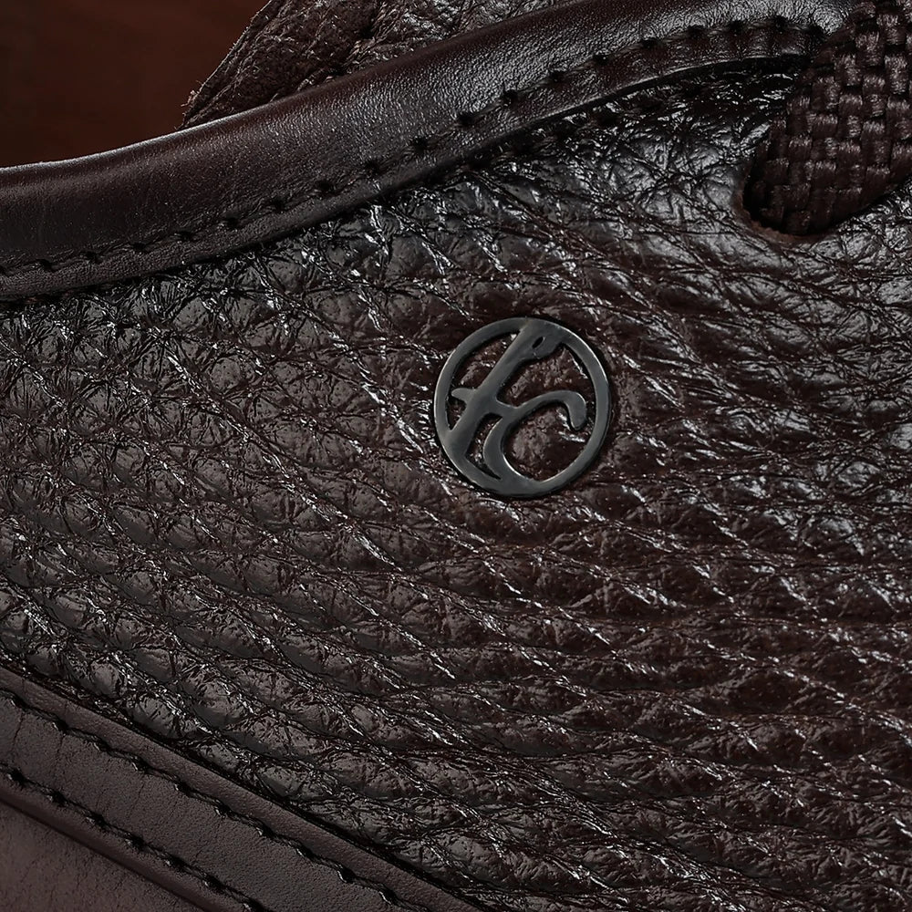 C46LPBI - Cuadra Brown Genuine Alligator Leather Sneakers for Men