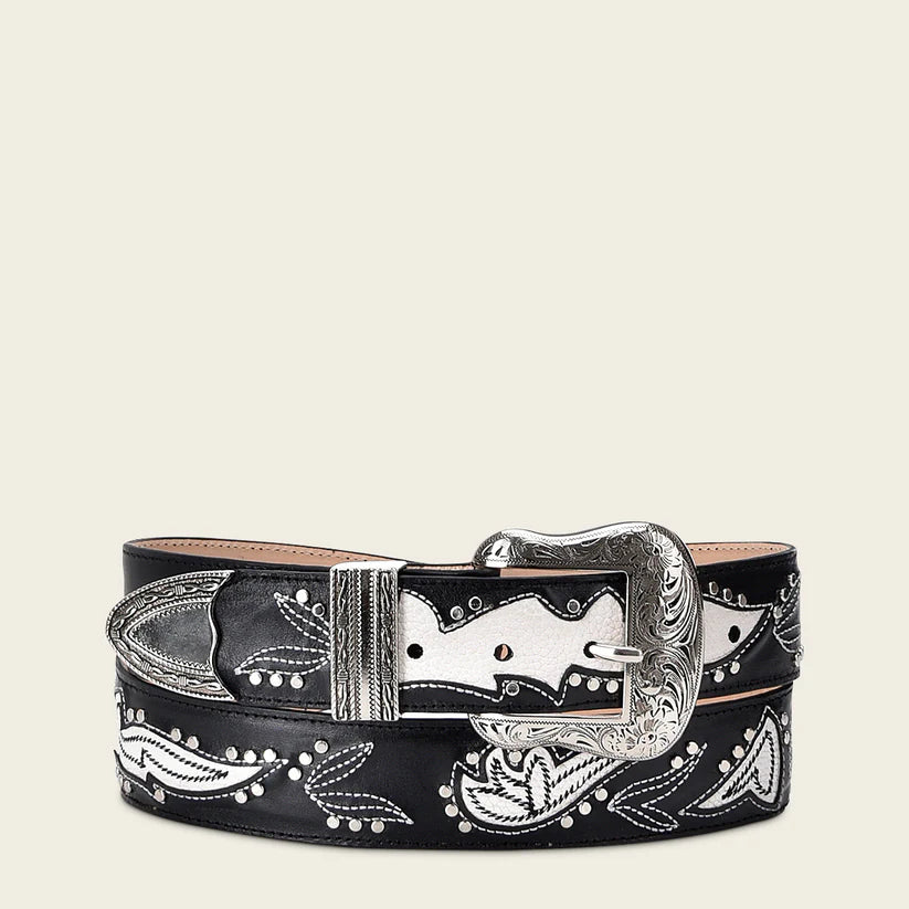 CDA29RS - Cuadra Black Western Cowgirl Leather Belt for Women