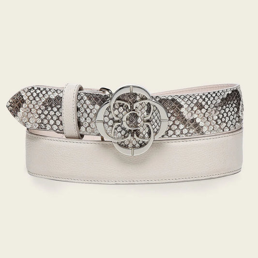 CDA32PM - Cuadra beige western cowgirl python belt for women