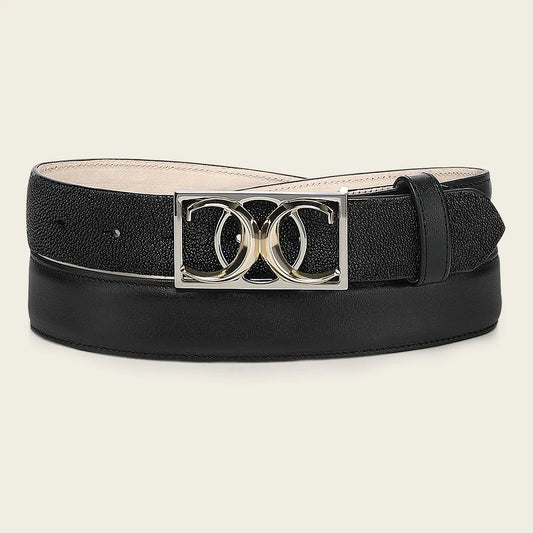 CDA46MA - Cuadra black western cowgirl stingray leather belt for women