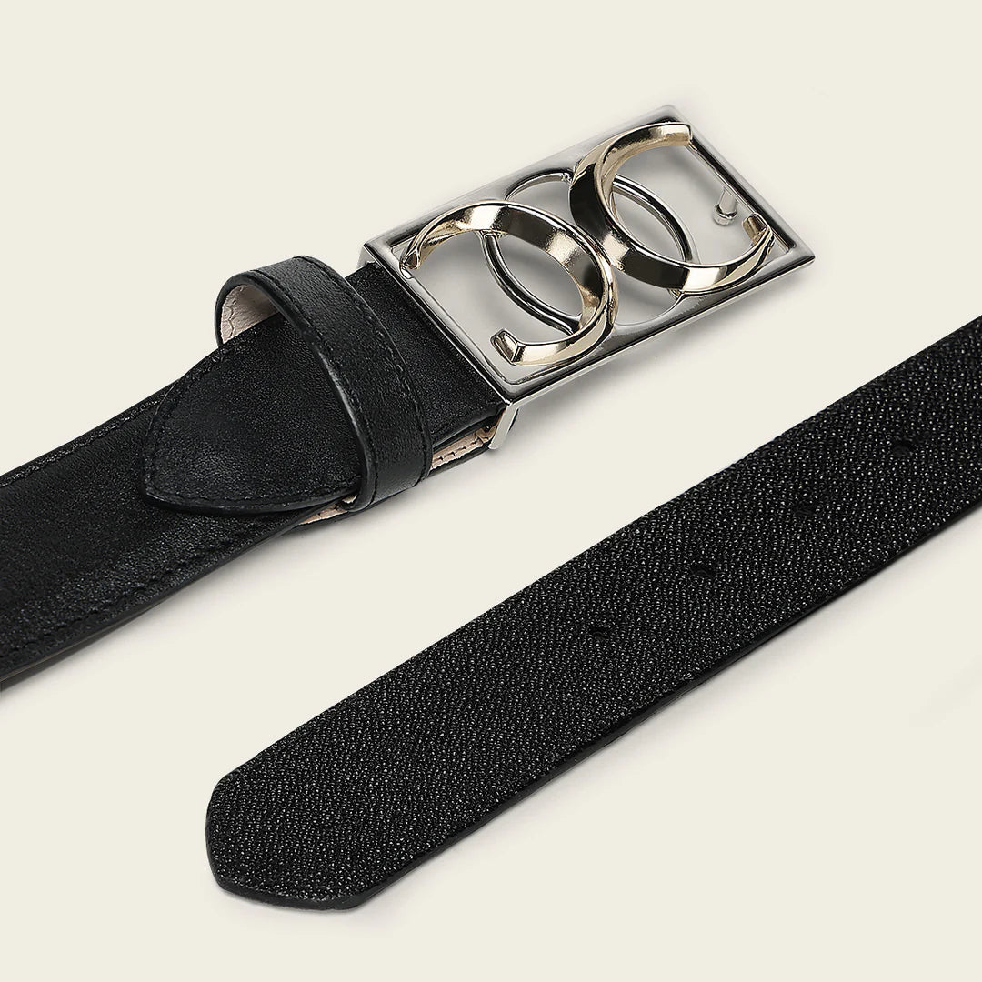CDA46MA - Cuadra black western cowgirl stingray leather belt for women