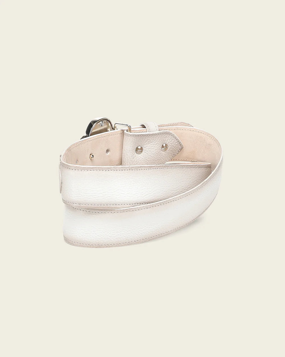 CDA47RS - Cuadra white western cowgirl leather belt for women
