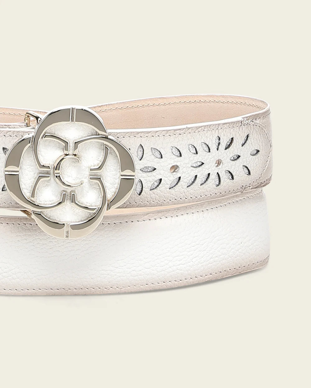 CDA47RS - Cuadra white western cowgirl belt for women