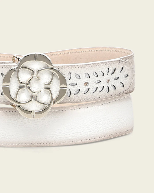 CDA47RS - Cuadra white western cowgirl belt for women