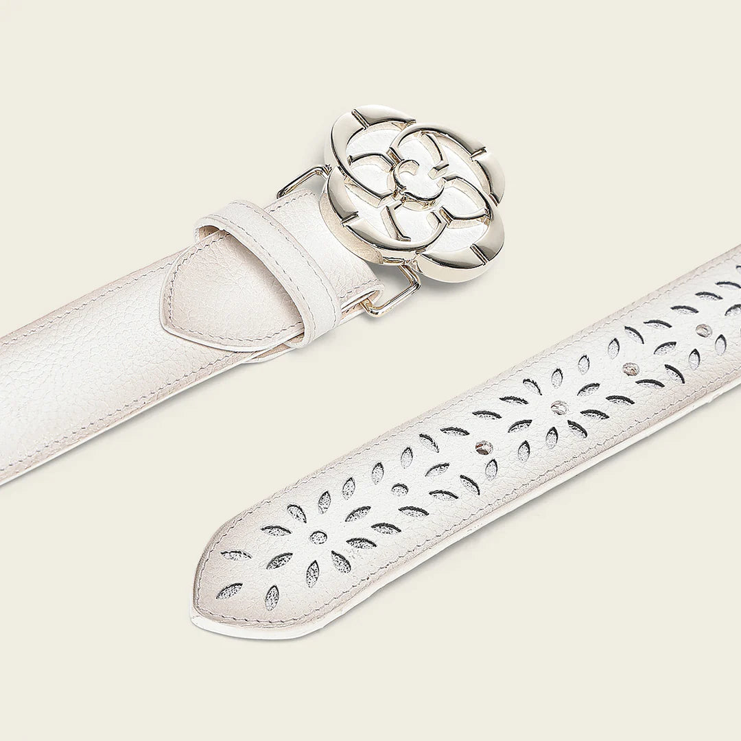 CDA47RS - Cuadra white western cowgirl belt for women
