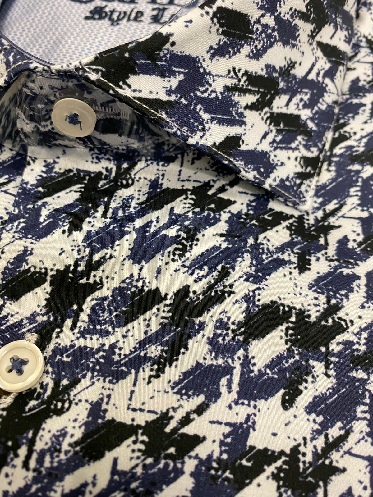 CM05815 - Cuadra indigo soft cotton paisley shirt for men