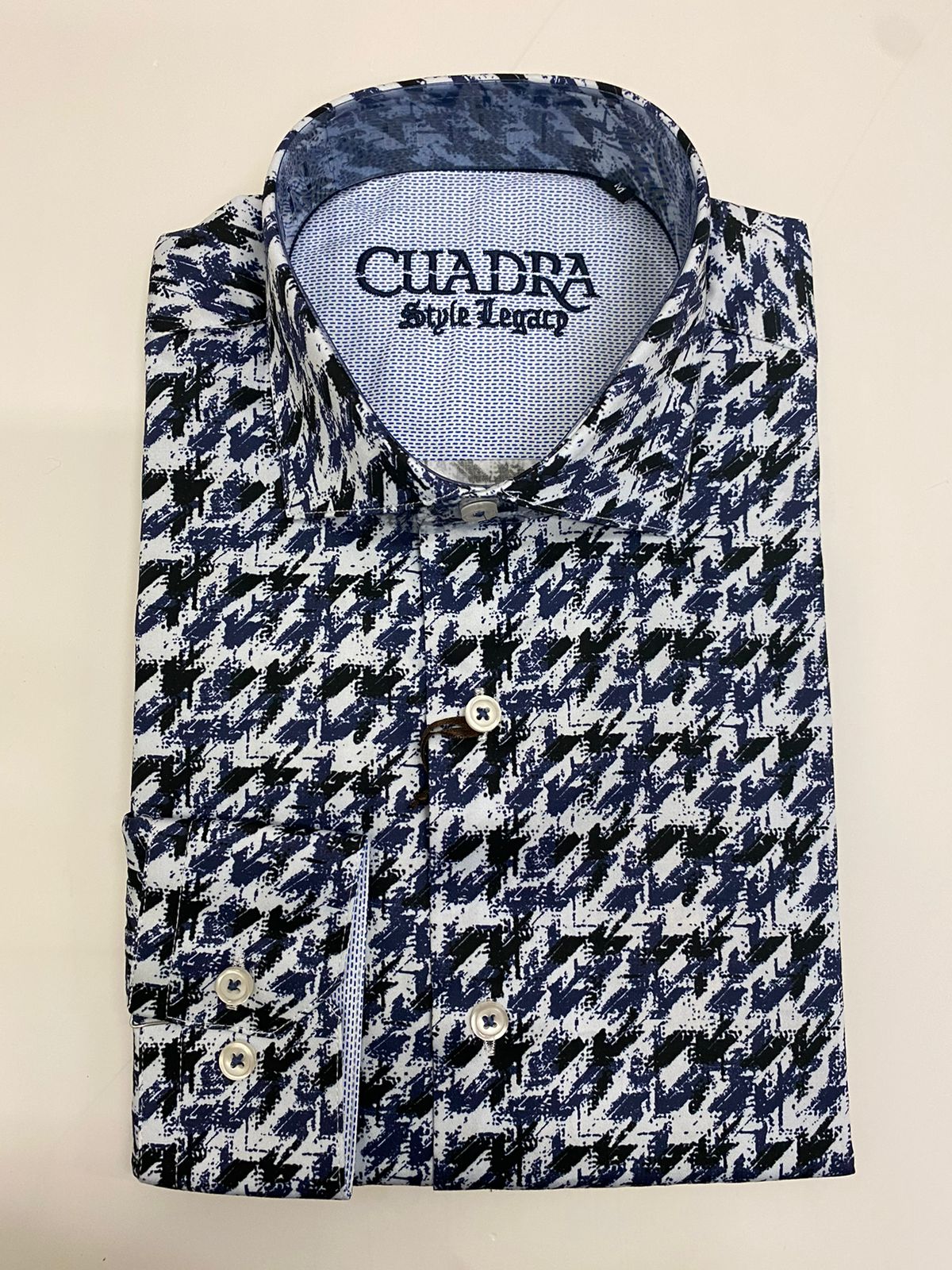 CM05815 - Cuadra indigo soft cotton paisley shirt for men